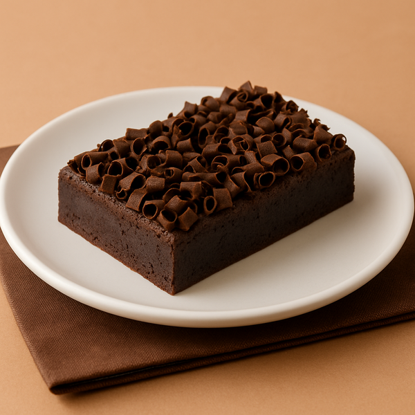 Fudge Dessert Bar With Chocolate Shavings
