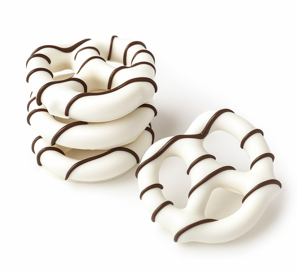 Stringed White Chocolate Covered Pretzels 1 Dozen